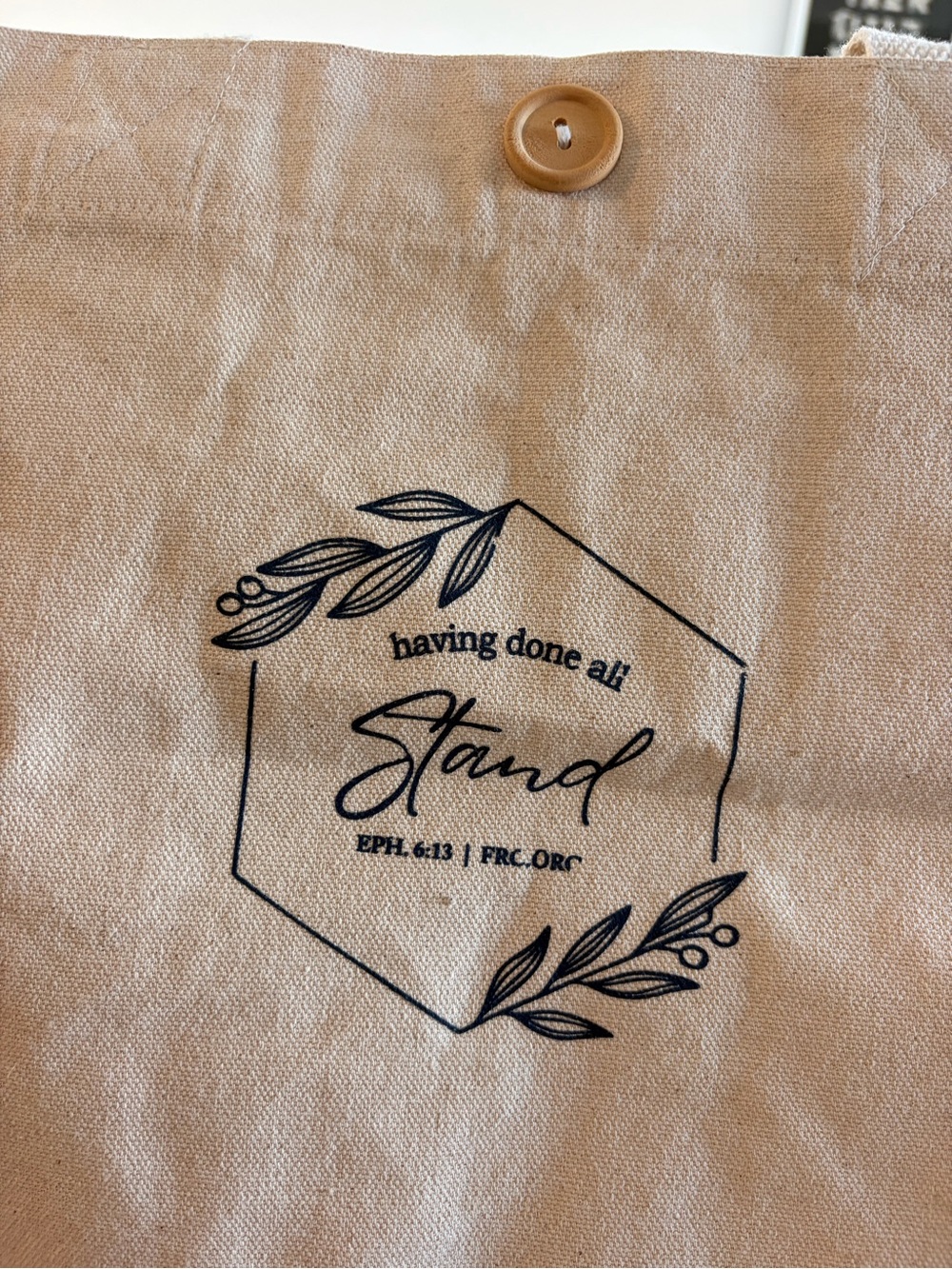 Bible Verse Linen Tote Bag
